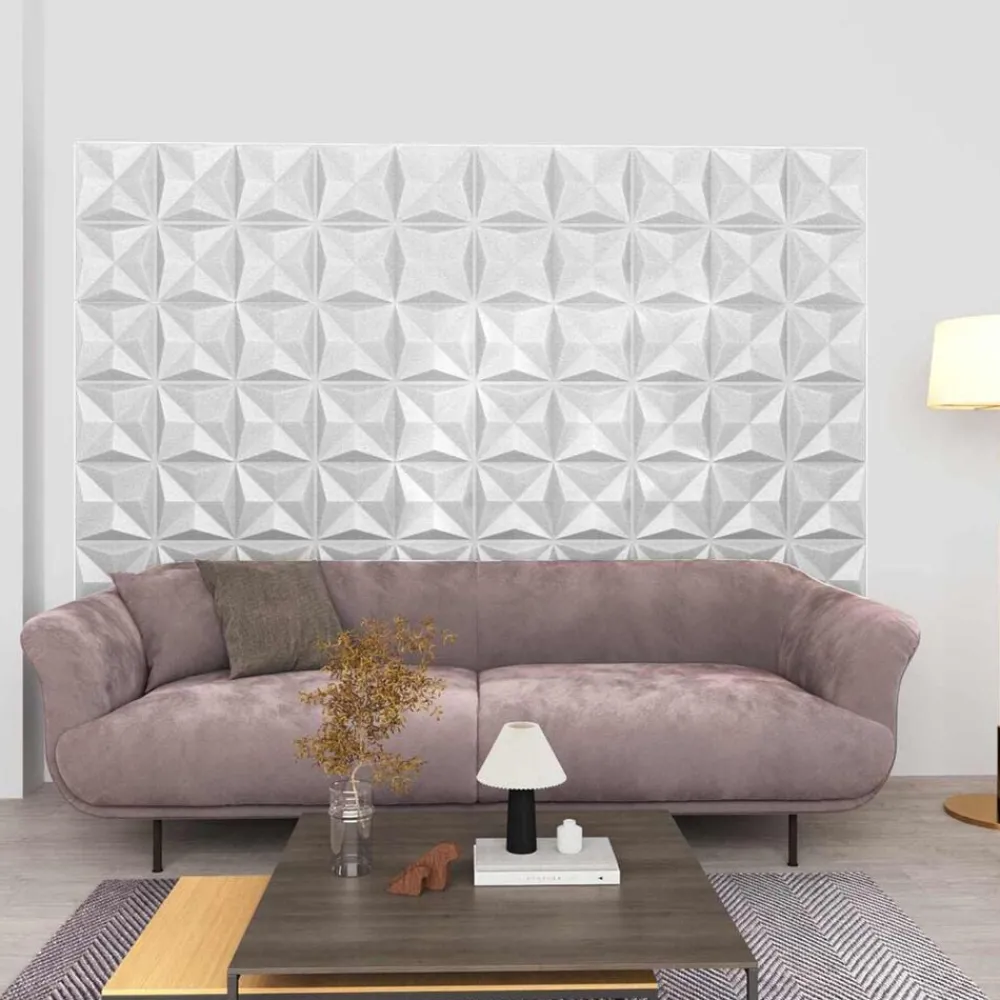 Matériaux De Construction-vidaXL Panneaux muraux 12 pcs 50 x 50 cm Mousse XPS Blanc origami