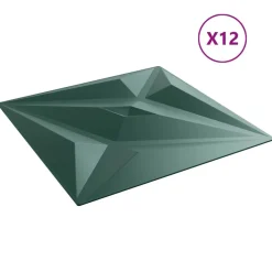 Matériaux De Construction-vidaXL Panneaux muraux Étoile 12 pcs Vert Étoile 50 x 50 cm Mousse XPS &Eacute;toile verte