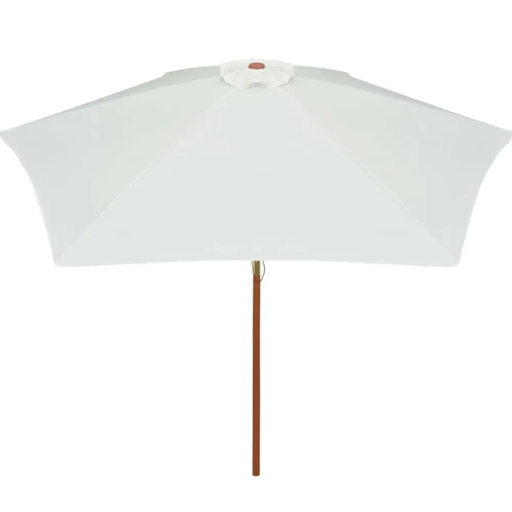 Pelouses & Jardins-vidaXL Parasol avec poteau en bois 270 x 270 cm Blanc crème Crème
