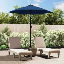 Pelouses & Jardins-vidaXL Parasol 200x224 cm Aluminium Bleu