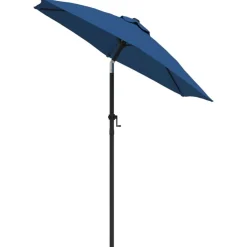 Pelouses & Jardins-vidaXL Parasol 200x224 cm Aluminium Bleu