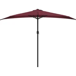 vidaXL Parasol de balcon mât en aluminium Bordeaux 300x155x223 cm Demi