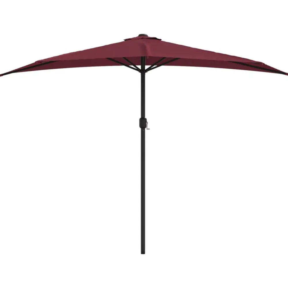 vidaXL Parasol de balcon mât en aluminium Bordeaux 300x155x223 cm Demi