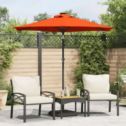 vidaXL Parasol de jardin avec mât en acier terre cuite 225x225x212 cm
