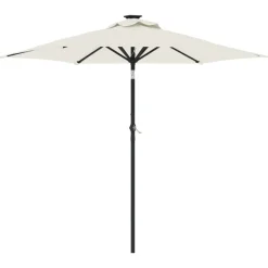 Pelouses & Jardins-vidaXL Parasol de jardin avec mât en acier 225x225x212 cm Blanc