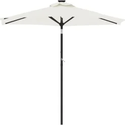 Pelouses & Jardins-vidaXL Parasol de jardin avec mât en acier 225x225x212 cm Blanc
