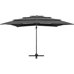 vidaXL Parasol de jardin à 4 niveaux avec mât en aluminium