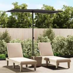 Pelouses & Jardins-vidaXL Parasol de jardin avec mât en aluminium 180x110 cm Anthracite