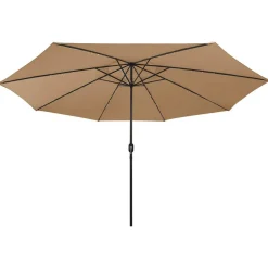 Pelouses & Jardins-vidaXL Parasol de jardin avec lumières LED et mât en métal 400cm Taupe