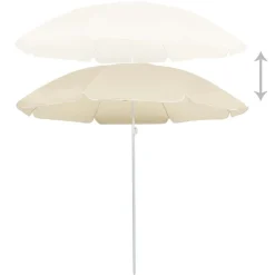 Pelouses & Jardins-vidaXL Parasol de jardin avec mât en acier sable 180 cm Couleur sable