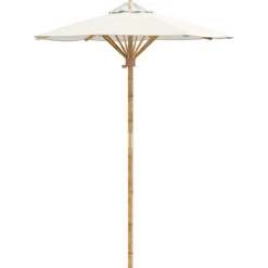 Pelouses & Jardins-vidaXL Parasol de jardin Blanc crème Ø 270 x 260 cm Bambou Blanc cr&egrave;me