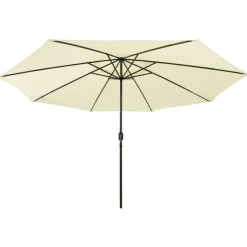 vidaXL Parasol de jardin avec lumières LED et mât en métal 400cm sable