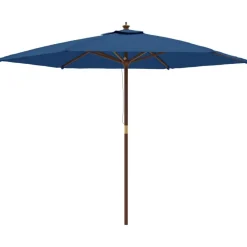 vidaXL Parasol de jardin avec mât en bois azuré 299x240 cm