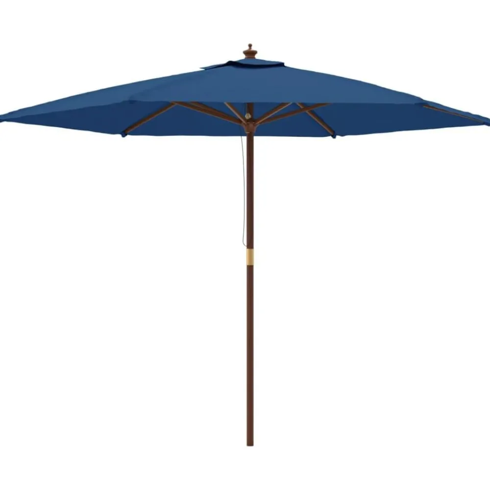 vidaXL Parasol de jardin avec mât en bois azuré 299x240 cm
