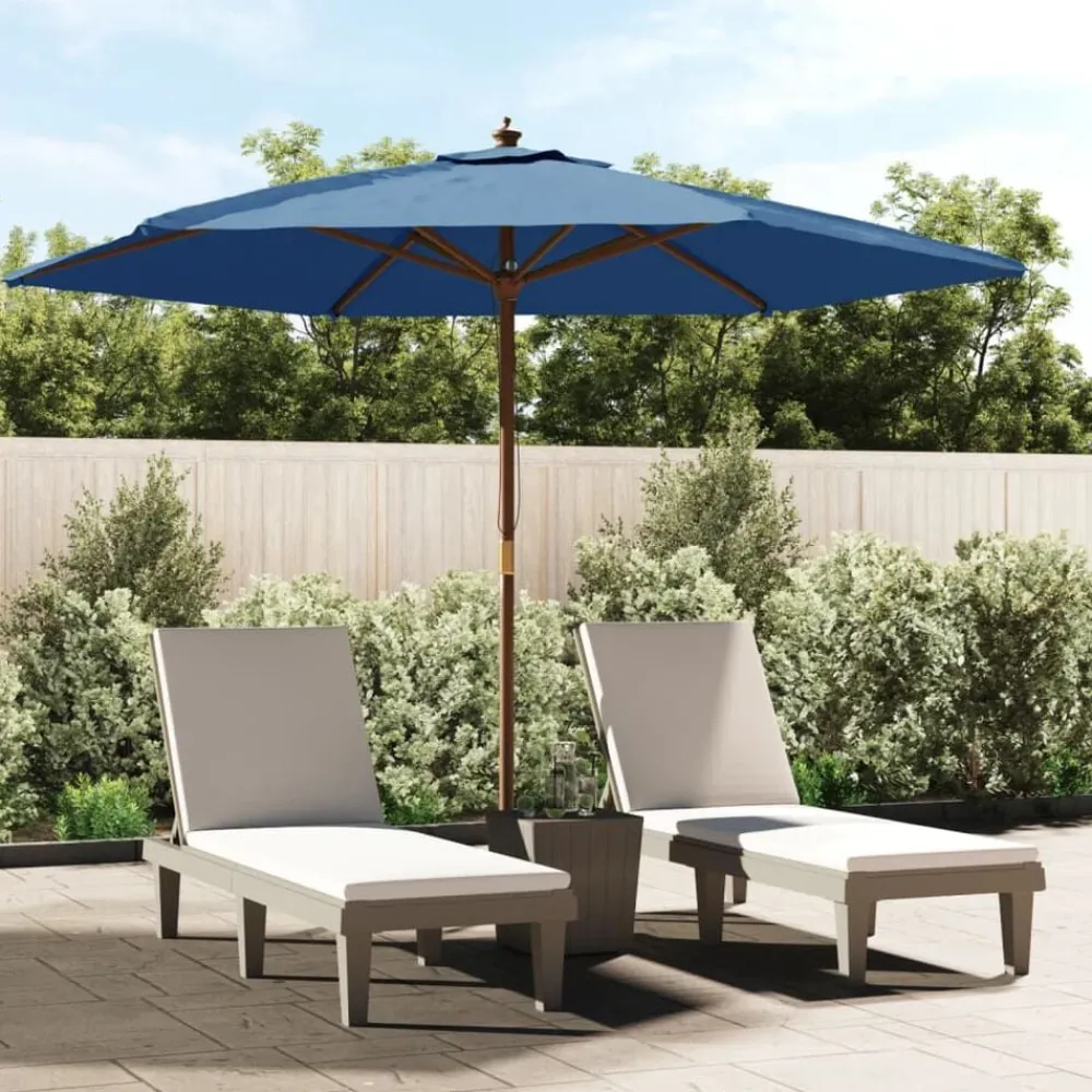 vidaXL Parasol de jardin avec mât en bois azuré 299x240 cm