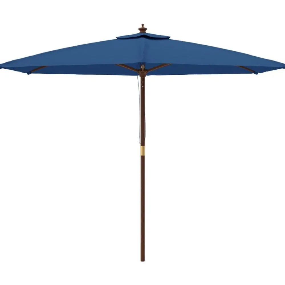 vidaXL Parasol de jardin avec mât en bois azuré 299x240 cm