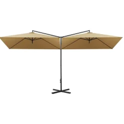 vidaXL Parasol de jardin double avec mât en acier 600x300 cm