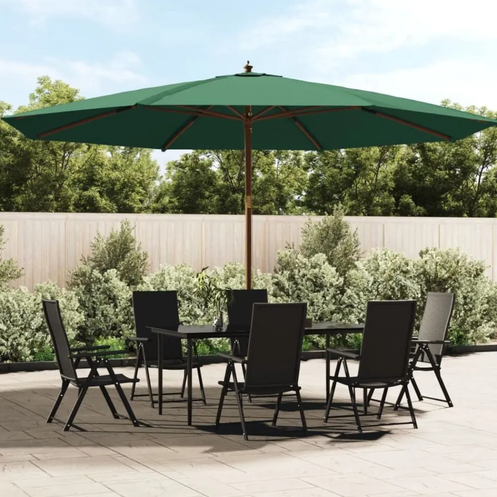 vidaXL Parasol de jardin avec mât en bois 400x273 cm