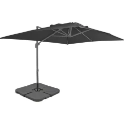 Pelouses & Jardins-vidaXL Parasol de jardin avec base portable Anthracite