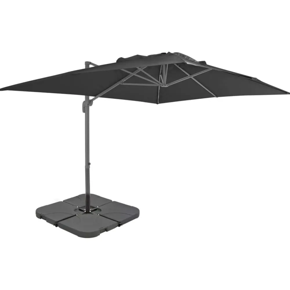 Pelouses & Jardins-vidaXL Parasol de jardin avec base portable Anthracite