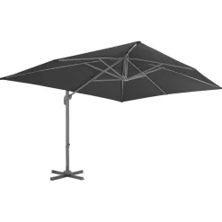 Pelouses & Jardins-vidaXL Parasol de jardin avec base portable Anthracite