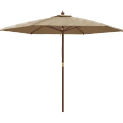 Pelouses & Jardins-vidaXL Parasol de jardin avec mât en bois 299x240 cm Taupe