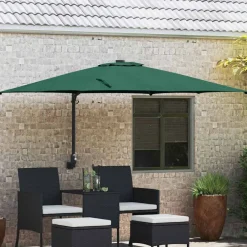 Pelouses & Jardins-vidaXL Parasol de jardin 248,5 x 247,5 x 160 cm Vert
