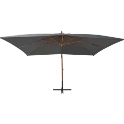 vidaXL Parasol de jardin en porte-à-faux avec mât en bois