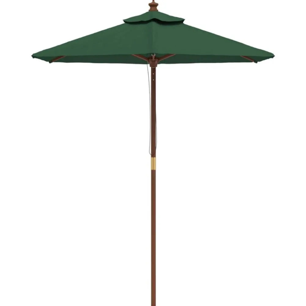 Pelouses & Jardins-vidaXL Parasol de jardin avec mât en bois 196x231 cm Vert