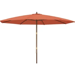Pelouses & Jardins-vidaXL Parasol de jardin avec mât en bois terre cuite 400x273 cm Couleur terre cuite
