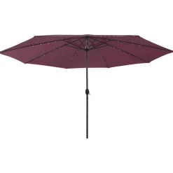 Pelouses & Jardins-vidaXL Parasol de jardin avec lumières LED mât en métal Rouge bordeaux