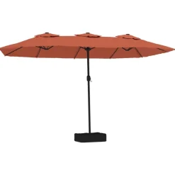 Pelouses & Jardins-vidaXL Parasol de jardin à double tête terre cuite 449x265 cm Couleur terre cuite