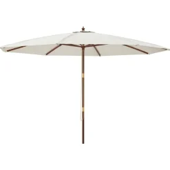 vidaXL Parasol de jardin avec mât en bois sable 400x273 cm