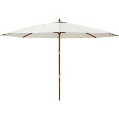 vidaXL Parasol de jardin avec mât en bois sable 400x273 cm