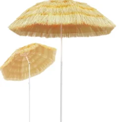 vidaXL Parasol de plage Naturel 180 cm Style hawaïen