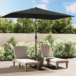 Pelouses & Jardins-vidaXL Parasol d'extérieur avec mât en métal 300x200 cm Anthracite