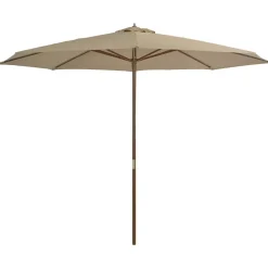 Pelouses & Jardins-vidaXL Parasol d'extérieur avec mât en bois 350 cm Taupe