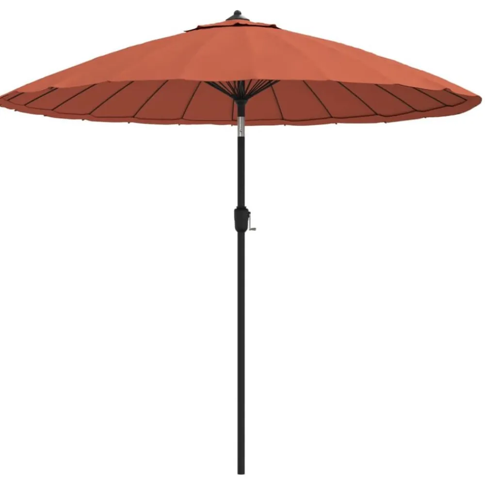 Pelouses & Jardins-vidaXL Parasol d'extérieur et mât avec aluminium 270 cm terre cuite Couleur terre cuite