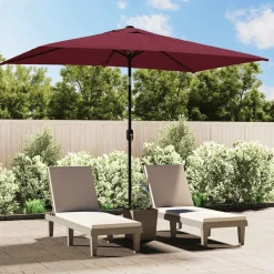 Pelouses & Jardins-vidaXL Parasol d'extérieur avec mât en métal 300x200 cm bordeaux Rouge