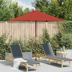 Pelouses & Jardins-vidaXL Parasol d'extérieur avec mât en bois 150x200 cm Terre cuite Couleur terre cuite