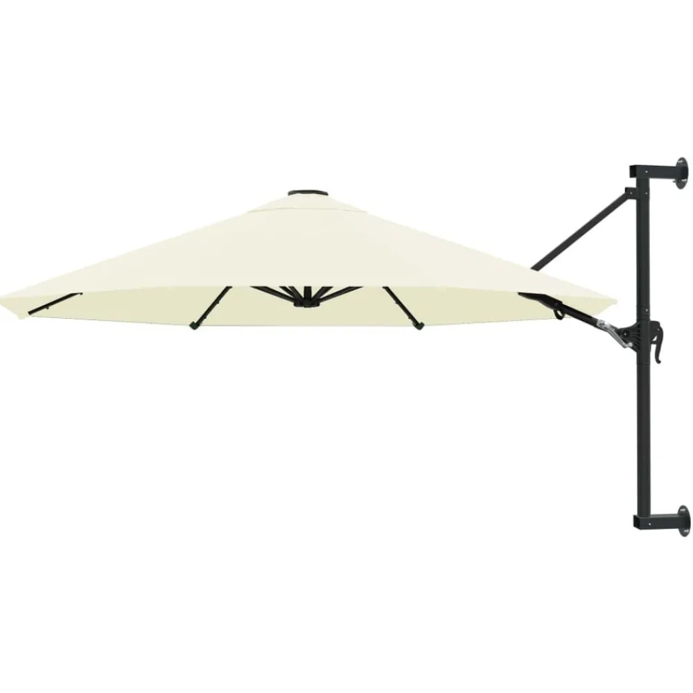 Pelouses & Jardins-vidaXL Parasol mural avec mât métallique 300 cm Sable Couleur sable