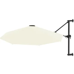 Pelouses & Jardins-vidaXL Parasol mural avec mât métallique 300 cm Sable Couleur sable