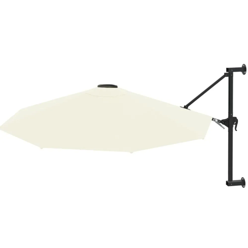 Pelouses & Jardins-vidaXL Parasol mural avec mât métallique 300 cm Sable Couleur sable