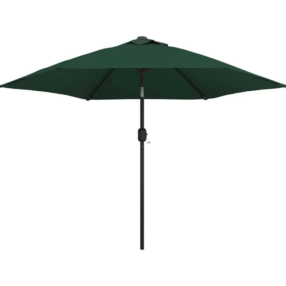 Pelouses & Jardins-vidaXL Parasol 3 m mât en acier Vert