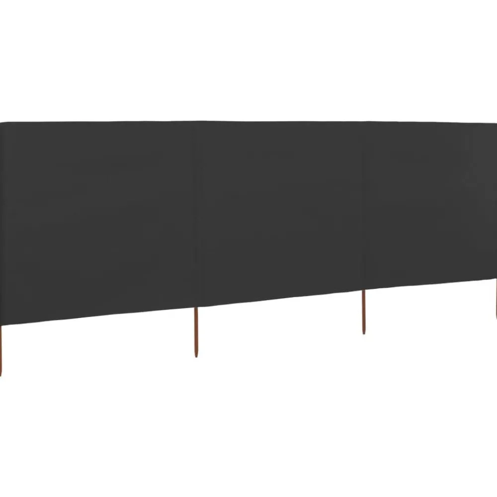 Pelouses & Jardins-vidaXL Paravent 3 panneaux Tissu 400 x 120 Anthracite