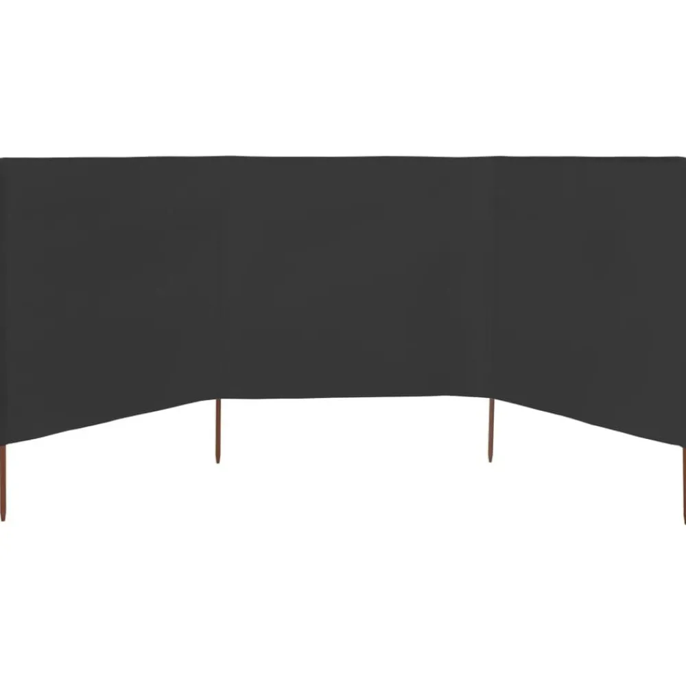 Pelouses & Jardins-vidaXL Paravent 3 panneaux Tissu 400 x 120 Anthracite