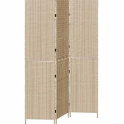 Séparateurs De Pièces-vidaXL Paravent 147 x 180 cm polyrotin Beige