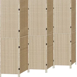 Séparateurs De Pièces-vidaXL Paravent 292 x 180 cm polyrotin Beige