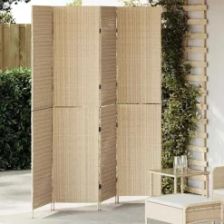 Séparateurs De Pièces-vidaXL Paravent 195 x 180 cm polyrotin Beige