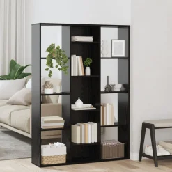 vidaXL Paravent Chêne noir 100 x 24 x 140 cm Bois d'ingénierie